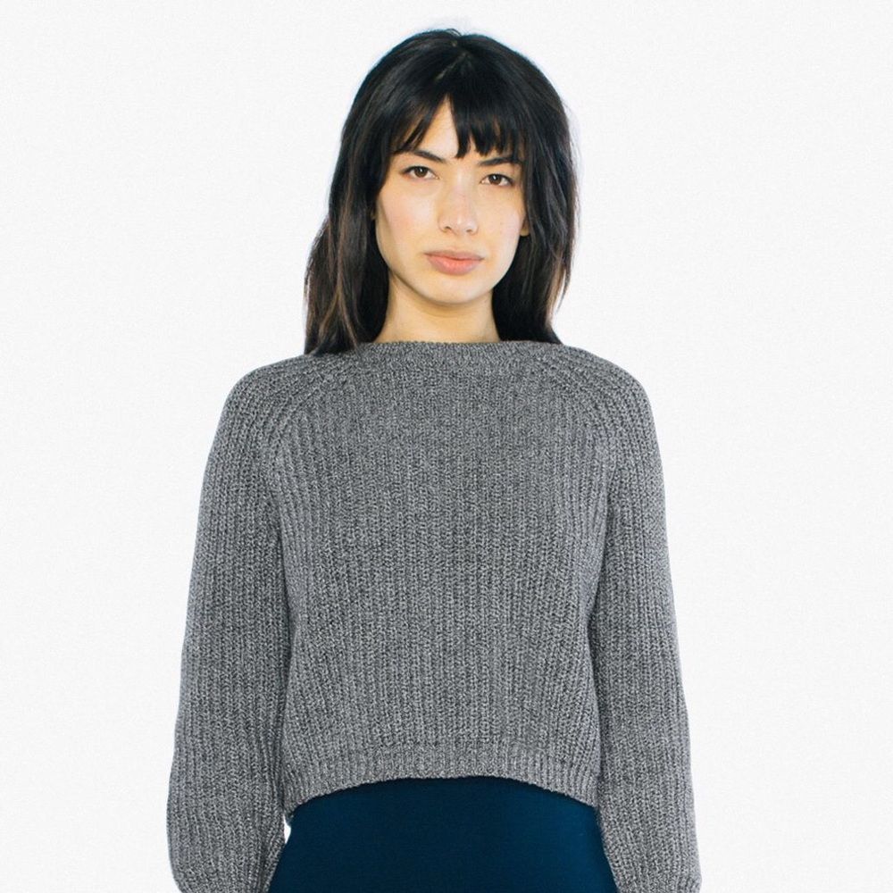 American Apparel Gray Fisherman Crop Sweater